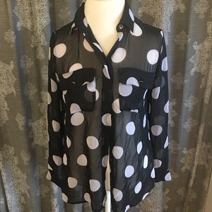 Bisou Bisou Black and White Polka Dot Top